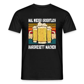 Mal wieder Ordentlich Hardresett machen Witzig - Männer T-Shirt - Schwarz - Vorne - AI Model Male 178 light (178cm)