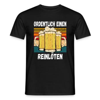 Ordentlich einen Reilöten Lustiger Trinkspruch - Männer T-Shirt - Schwarz - Vorne - AI Model Male 178 light (178cm)