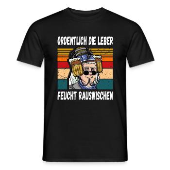 Ordentlich die Leber Feucht Rauswischen Lustig - Männer T-Shirt - Schwarz - Vorne - AI Model Male 178 light (178cm)
