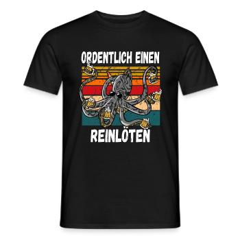 Ordentlich einen Reilöten Lustiger Trinkspruch - Männer T-Shirt - Schwarz - Vorne - AI Model Male 178 light (178cm)