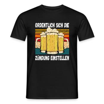 Ordentlich sich die Zündung Einstellen Trinkspruch - Männer T-Shirt - Schwarz - Vorne - AI Model Male 178 light (178cm)
