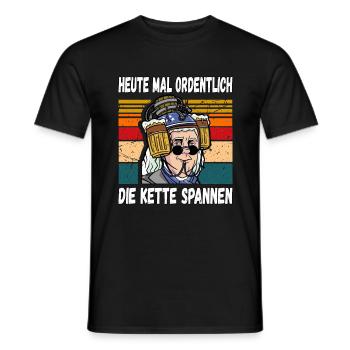 Heute mal Ordentlich die Kette Spannen Witzig - Männer T-Shirt - Schwarz - Vorne - AI Model Male 178 light (178cm)