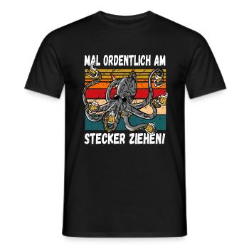 Mal Ordentlich am Stecker Ziehen! Witziger Spruch - Männer T-Shirt - Schwarz - Vorne - AI Model Male 178 light (178cm)