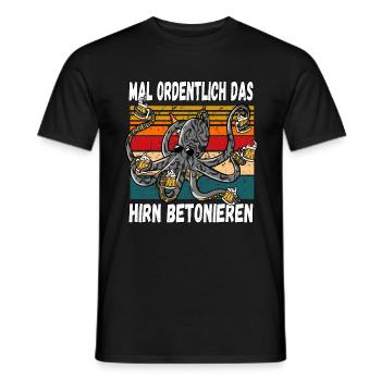 Mal Ordentlich das Hirn Betonieren Witziger Spruch - Männer T-Shirt - Schwarz - Vorne - AI Model Male 178 light (178cm)