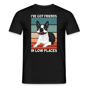 Boston Terrier Dog - Men's T-Shirt - black - Front - AI Model Male 178 light (178cm)