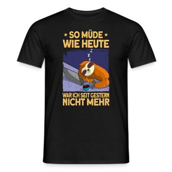 Faultier Geschenk Faultier Sprüche - Männer T-Shirt - Schwarz - Vorne - AI Model Male 178 light (178cm)