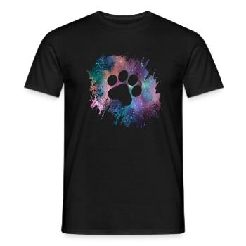Paw Print Galaxy Dogs Dog Lovers Gassi - Men's T-Shirt - black - Front - AI Model Male 178 light (178cm)