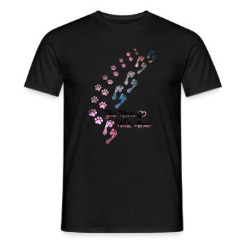Vous ne marchez jamais seul Chien Amoureux des chiens Gassi - T-shirt homme - noir - Devant - AI Model Male 178 light (178cm)