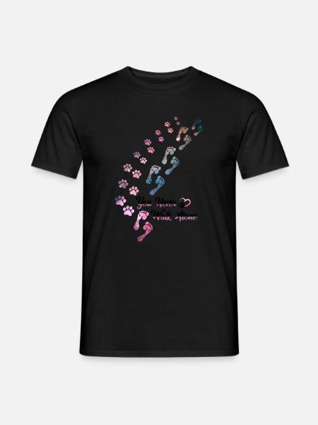 You Never Walk Alone Hunde Hundeliebhaber Gassi - Männer T-Shirt - Schwarz