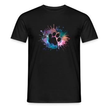 Paw Print Galaxy Dogs Dog Lovers Gassi - Men's T-Shirt - black - Front - AI Model Male 178 light (178cm)