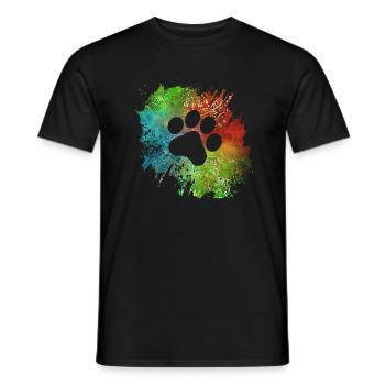 Paw Print Galaxy Dogs Dog Lovers Gassi - Men's T-Shirt - black - Front - AI Model Male 178 light (178cm)