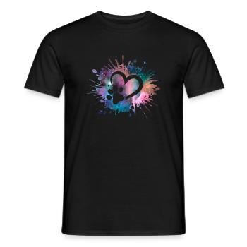 Paw Print Galaxy Dogs Dog Lovers Gassi - Men's T-Shirt - black - Front - AI Model Male 178 light (178cm)