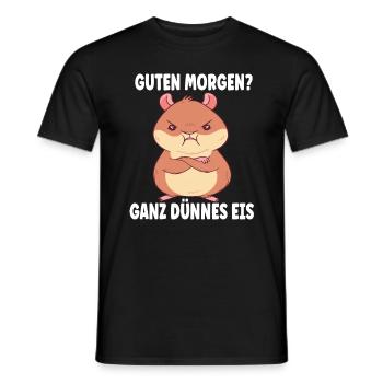 Guten Morgen Ganz Dünnes Eis Morgenmuffel Hammster - Männer T-Shirt - Schwarz - Vorne - AI Model Male 178 light (178cm)
