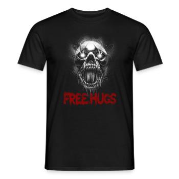 Free Hug's Skull -Bloody Font Halloween - Men's T-Shirt - black - Front - AI Model Male 178 light (178cm)