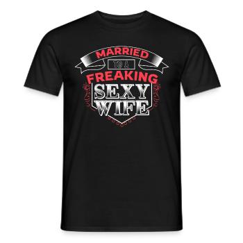 Ehe Ehefrau Geschenk - Männer T-Shirt - Schwarz - Vorne - AI Model Male 178 light (178cm)