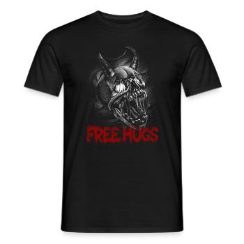 Free Hug's Skull -Bloody Font Halloween - Men's T-Shirt - black - Front - AI Model Male 178 light (178cm)