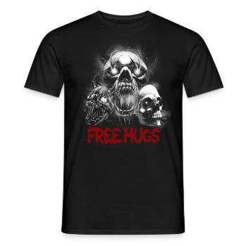 Free Hug's Skull -Bloody Font Halloween - Men's T-Shirt - black - Front - AI Model Male 178 light (178cm)