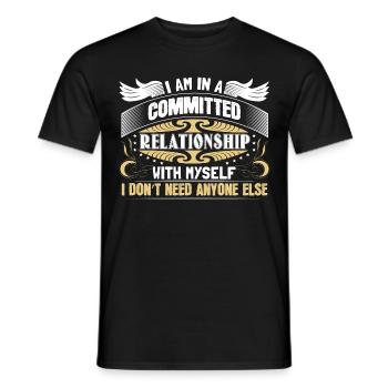 Idée cadeau single Solo Party - T-shirt homme - noir - Devant - AI Model Male 178 light (178cm)