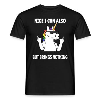 Sympa puis-je aussi apporter mais rien de drôle de licorne - T-shirt homme - noir - Devant - AI Model Male 178 light (178cm)
