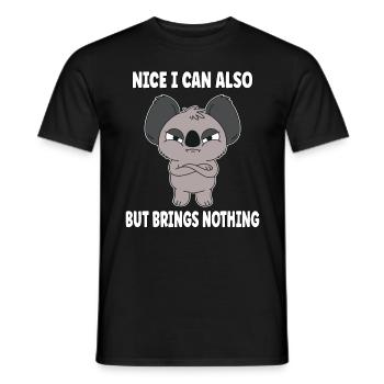 Sympa puis-je aussi apporter mais rien d’ours koala - T-shirt homme - noir - Devant - AI Model Male 178 light (178cm)