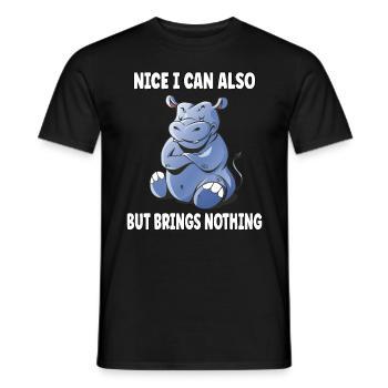 Sympa puis-je aussi apporter mais rien d’hippopotame - T-shirt homme - noir - Devant - AI Model Male 178 light (178cm)