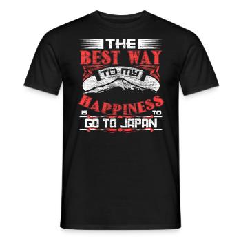 Cadeau drapeau en fleurs de cerisier du Japon - T-shirt homme - noir - Devant - AI Model Male 178 light (178cm)