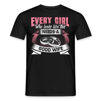 Gay Marriage LGBT Lesbian Gift Idea - Men's T-Shirt - black - Front - AI Model Male 178 light (178cm)