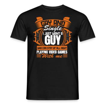 Gay Single Love Partnership Gift Idea - Men's T-Shirt - black - Front - AI Model Male 178 light (178cm)