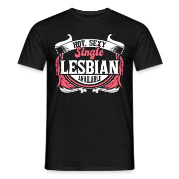 Fierté célibataire lesbienne - T-shirt homme - noir - Devant - AI Model Male 178 light (178cm)