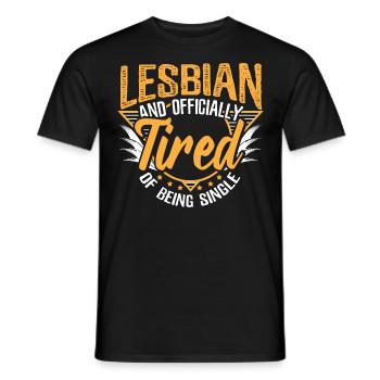 Lesbian Single Love Queer Idée cadeau - T-shirt homme - noir - Devant - AI Model Male 178 light (178cm)