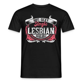 Idée de cadeau de relation LGBT+ célibataire lesbienne - T-shirt homme - noir - Devant - AI Model Male 178 light (178cm)