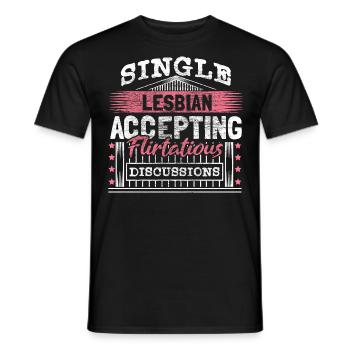 Lesbienne célibataire LGBT - T-shirt homme - noir - Devant - AI Model Male 178 light (178cm)