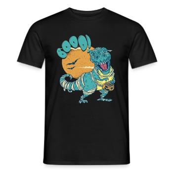 Dinosaur Trex Dino Pumpkins Moon Boys - Men's T-Shirt - black - Front - AI Model Male 178 light (178cm)