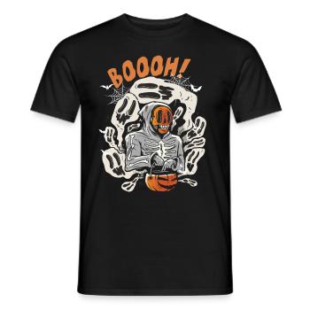 Skeleton Dinosaur Trex Dino Pumpkins Moon Boys - Men's T-Shirt - black - Front - AI Model Male 178 light (178cm)