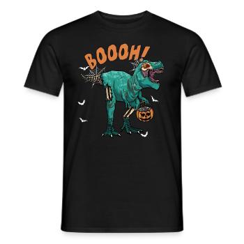 Dinosaur Trex Dino Pumpkins Moon Boys - Men's T-Shirt - black - Front - AI Model Male 178 light (178cm)
