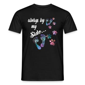 Toujours à mes côtés Pattes de chien - dictons de chien - T-shirt homme - noir - Devant - AI Model Male 178 light (178cm)