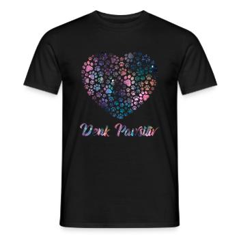 Denk Positiv ( Pawsitiv ) Hundeherz- Hunde Sprüche - Männer T-Shirt - Schwarz - Vorne - AI Model Male 178 light (178cm)