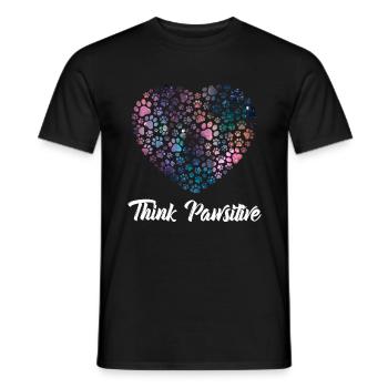 Think Positive ( Pawsitiv ) Dog Heart - Dictons pour chiens - T-shirt homme - noir - Devant - AI Model Male 178 light (178cm)