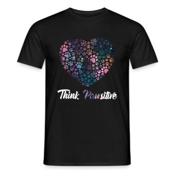 Think Positive ( Pawsitiv ) Dog Heart - Dictons pour chiens - T-shirt homme - noir - Devant - AI Model Male 178 light (178cm)