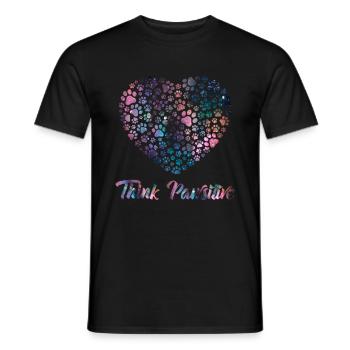 Think Positive ( Pawsitiv ) Dog Heart - Dogs Sayings - Men's T-Shirt - black - Front - AI Model Male 178 light (178cm)