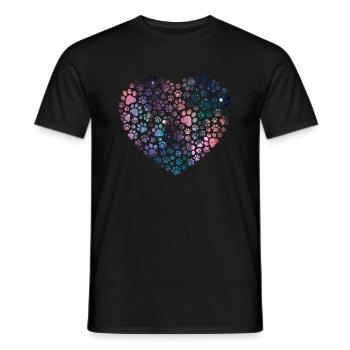 Hundeherz mit Pfoten in der Galaxie Hunde Sprüche - Männer T-Shirt - Schwarz - Vorne - AI Model Male 178 light (178cm)