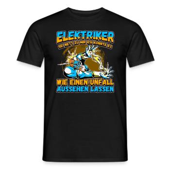 Elektriker - Sei nett zu mir - Elektroniker Lustig - Männer T-Shirt - Schwarz - Vorne - AI Model Male 178 light (178cm)