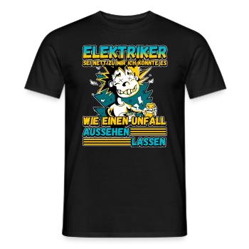 Elektriker - Sei nett zu mir - Elektroniker Lustig - Männer T-Shirt - Schwarz - Vorne - AI Model Male 178 light (178cm)