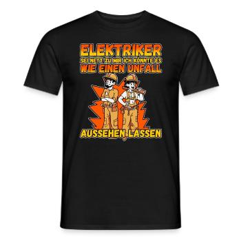 Elektriker - Sei nett zu mir - Elektroniker Lustig - Männer T-Shirt - Schwarz - Vorne - AI Model Male 178 light (178cm)