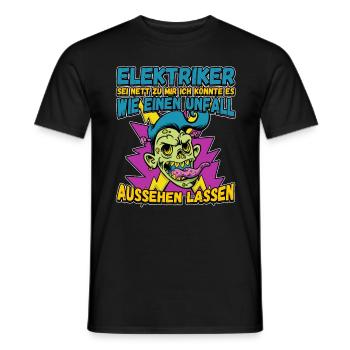 Elektriker - Sei nett zu mir - Elektroniker Lustig - Männer T-Shirt - Schwarz - Vorne - AI Model Male 178 light (178cm)