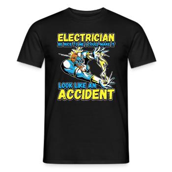 Électricien - Soyez gentil avec moi - Technicien en électronique Lustig - T-shirt homme - noir - Devant - AI Model Male 178 light (178cm)