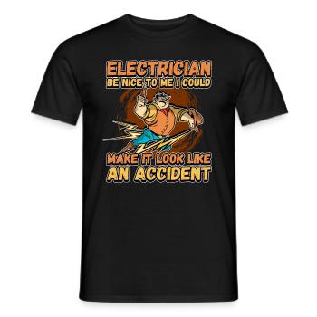 Électricien - Soyez gentil avec moi - Technicien en électronique Lustig - T-shirt homme - noir - Devant - AI Model Male 178 light (178cm)