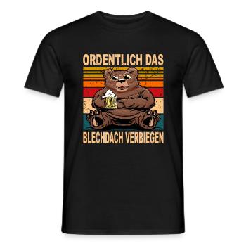Ordentlich das Blechdach Verbiegen fun Trinkspruch - Männer T-Shirt - Schwarz - Vorne - AI Model Male 178 light (178cm)