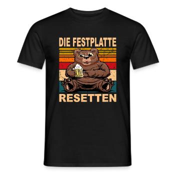 Die Festplatte Resetten witziger Trinkspruch - Männer T-Shirt - Schwarz - Vorne - AI Model Male 178 light (178cm)