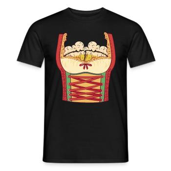 Mei Dirndl is in da Wäsch - Men's T-Shirt - black - Front - AI Model Male 178 light (178cm)